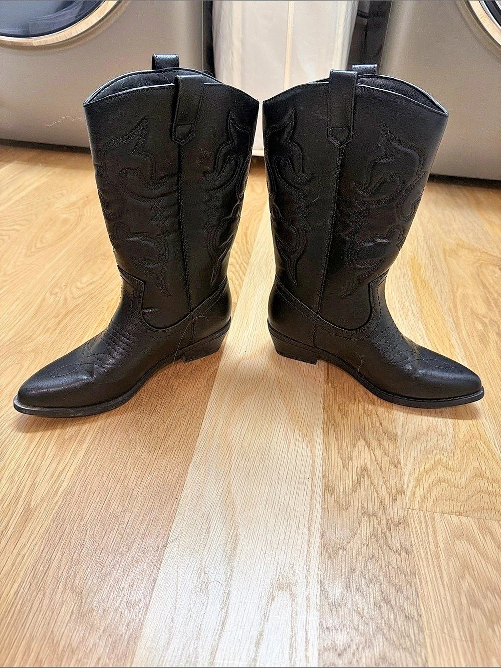 Dream Pairs Women's Mid-Calf Western Cowboy Boots Black